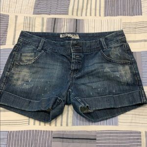 Express denim shorts with cuff
